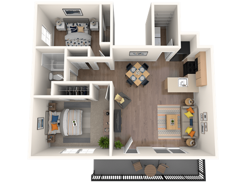 a 1 bedroom floor plan of a 2100 sqft apartment